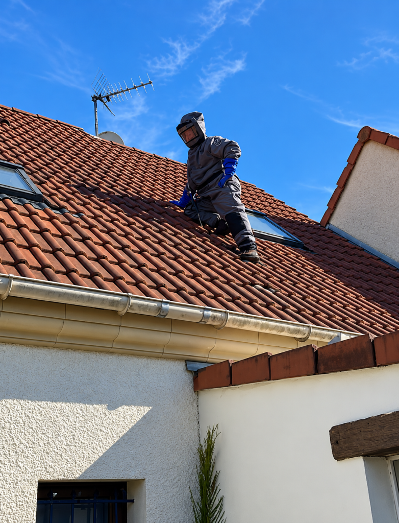 Intervention nid de guepes toiture